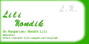 lili mondik business card